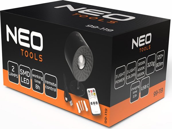 Neo Λάμπα LED Εσωτερικού Χώρου με Τηλεχειριστήριο και Επαναφορτιζόμενη Μπαταρία 2500mAh