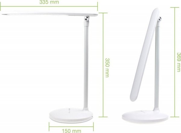 Techly I-LAMP-DSK9 Επιτραπέζιο Φωτιστικό Γραφείου LED 4W Ασύρματο, Ρυθμιζόμενο, Αναδιπλούμενο με Αφή, Λευκό