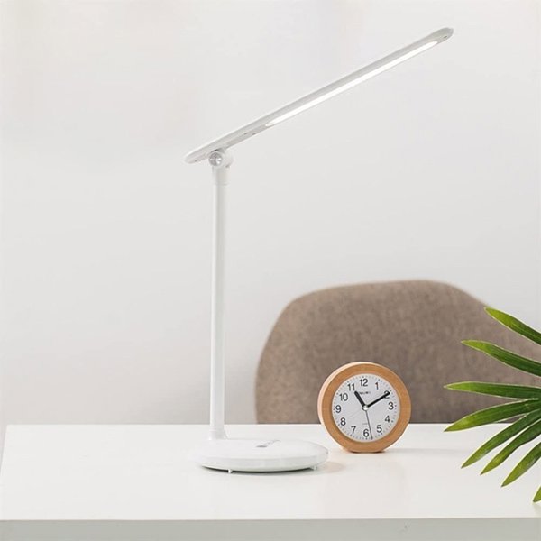 Techly I-LAMP-DSK9 Επιτραπέζιο Φωτιστικό Γραφείου LED 4W Ασύρματο, Ρυθμιζόμενο, Αναδιπλούμενο με Αφή, Λευκό