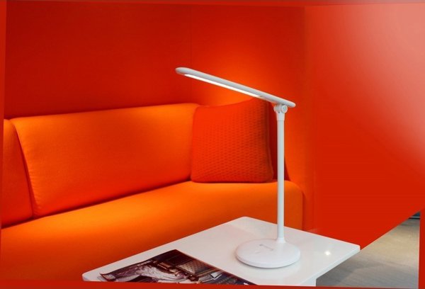 Techly I-LAMP-DSK9 Επιτραπέζιο Φωτιστικό Γραφείου LED 4W Ασύρματο, Ρυθμιζόμενο, Αναδιπλούμενο με Αφή, Λευκό