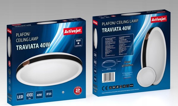 Lampa sufitowa Activejet Plafon LED Activejet AJE-TRAVIATA 40W