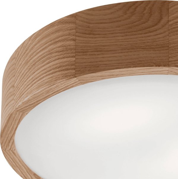 Lamkur Στρογγυλή Πλαφονιέρα LED Δρύινη 2 Σημείων 38cm
