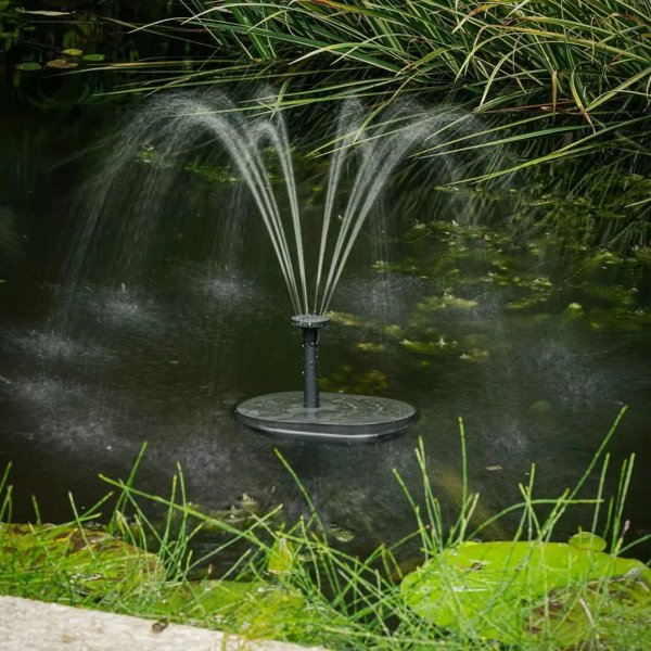 Lampa Aquagarden liberty, kompaktowa pompa solarna, do oczka wodnego, 240 l/h, max wys 1,25 cm, LED 0,15W, panel solarny 5W