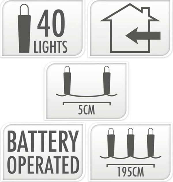 Λαμπάκια σύρματα με μπαταρίες γιρλάντα 40 led ζεστό λευκό