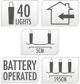 Λαμπάκια σύρματα με μπαταρίες γιρλάντα 40 led ζεστό λευκό