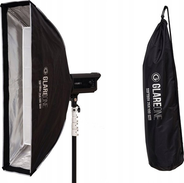 GlareOne Softbox 25x100 PRO Λάμπα Στούντιο με Πλέγμα