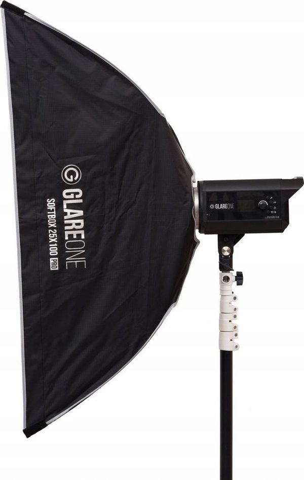 GlareOne Softbox 25x100 PRO Λάμπα Στούντιο με Πλέγμα