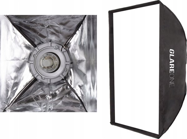 GlareOne Softbox 25x100 PRO Λάμπα Στούντιο με Πλέγμα