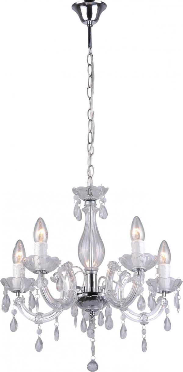 Lampa wiszaca Zumaline Zuma Line Magnolia RLD94016-5A zwis 5x40W E14 chrom/przezroczysty