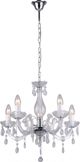 Lampa wiszaca Zumaline Zuma Line Magnolia RLD94016-5A zwis 5x40W E14 chrom/przezroczysty