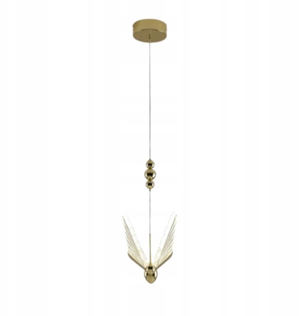 Κρεμαστό Φωτιστικό Light Prestige Mariposa LP-1715/1P, 8W LED, Μεταβλητό Φως (3000K-6000K), 1040Lm, Διαφανές/Χρυσό