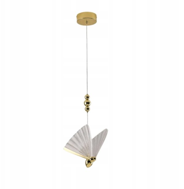 Κρεμαστό Φωτιστικό Light Prestige Mariposa LP-1715/1P, 8W LED, Μεταβλητό Φως (3000K-6000K), 1040Lm, Διαφανές/Χρυσό