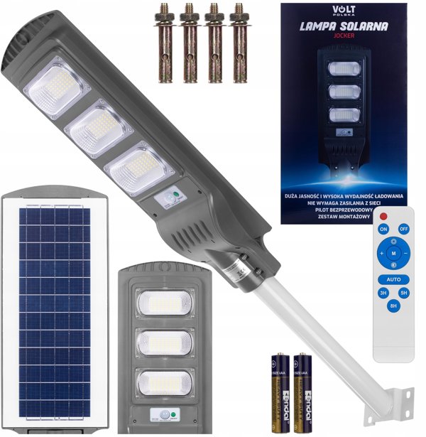 Ηλιακό Φωτιστικό Jocker 120W με Πάνελ, Μπαταρία 12000mAh και Τηλεχειριστήριο