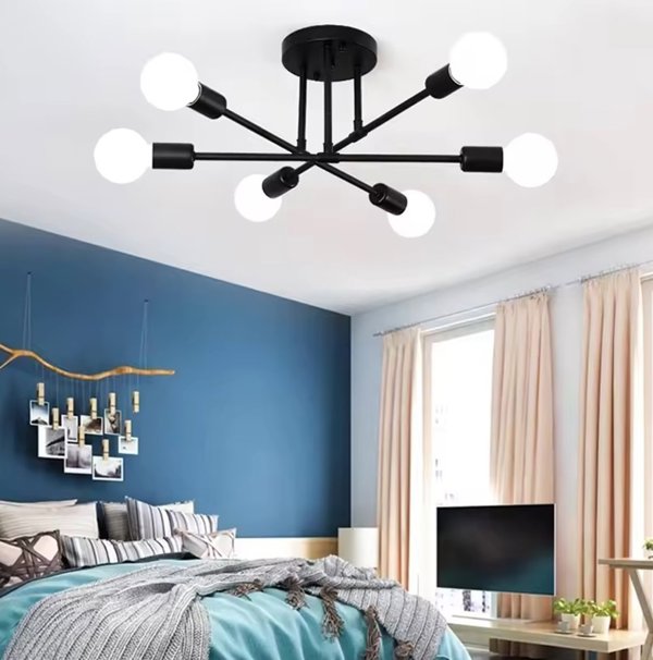 Κρεμαστό Φωτιστικό ATL ZD74N με 6 Βραχίονες Στυλ Loft