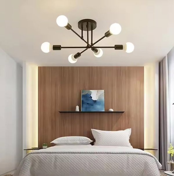 Κρεμαστό Φωτιστικό ATL ZD74N με 6 Βραχίονες Στυλ Loft