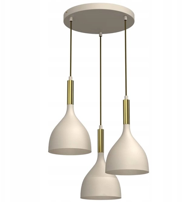 Luminex Noak 4007 Κρεμαστό Φωτιστικό Οροφής 3x15W E27 Μπεζ/Χρυσό