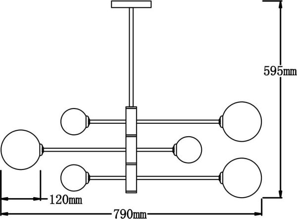 Φωτιστικό κρεμαστό Light Prestige Dorado 6 φωτιστικό κρεμαστό LP-002/6P