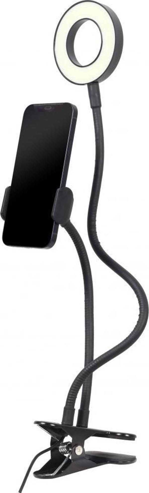 Gembird Ring Light Για Selfie Με Βάση Smartphone, Ρυθμιζόμενη Φωτεινότητα, USB, Μαύρο