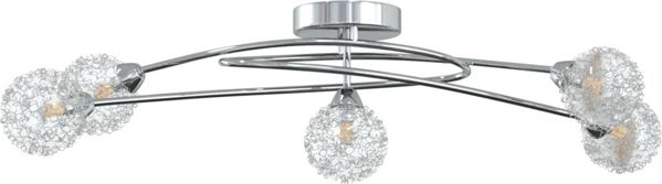 vidaXL Οροφή φωτιστικό με μεταλλικές καπέλες, 5 LED λαμπτήρες, G9