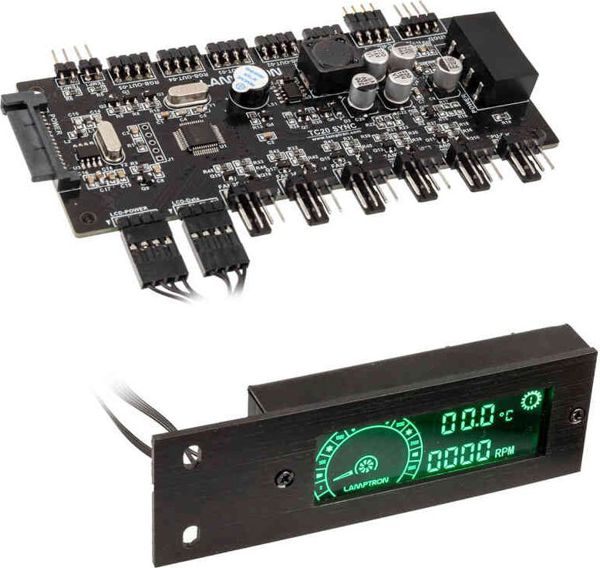Lamptron TC20 Sync Edition Ελεγκτής Ανεμιστήρων PWM & RGB Μαύρο (LAMP-STC20B)