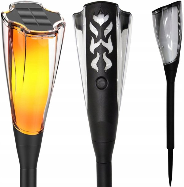 LAMPA SOLARNA POCHODNIA 7,5x7,5x65CM