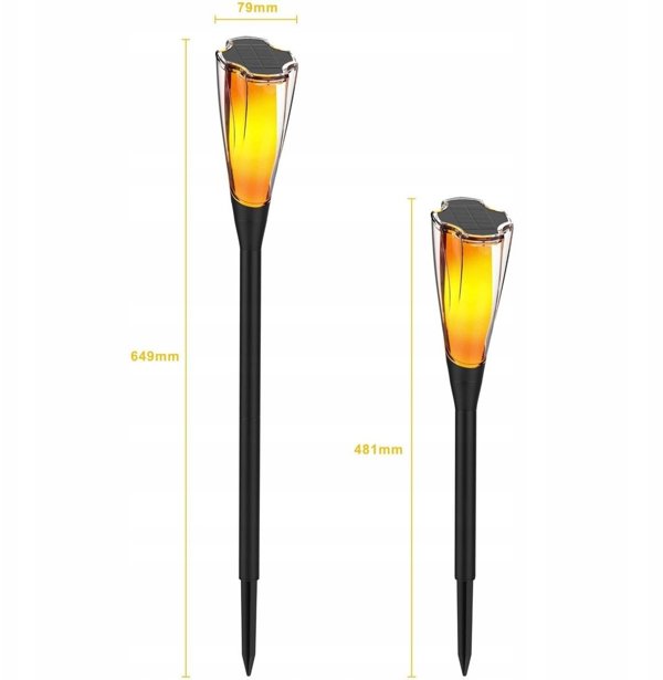 LAMPA SOLARNA POCHODNIA 7,5x7,5x65CM