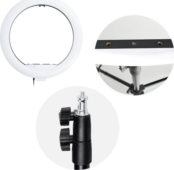Techonic LED Ring Stream Φωτιστικό Δαχτυλίδι 13 ιντσών με Βάση και Στήριγμα Τηλεφώνου