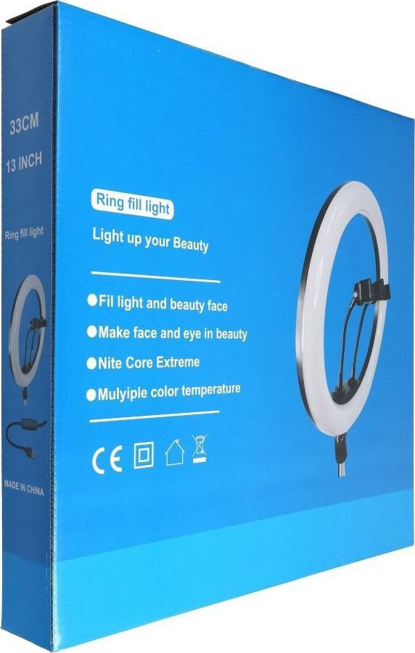 Techonic LED Ring Stream Φωτιστικό Δαχτυλίδι 13 ιντσών με Βάση και Στήριγμα Τηλεφώνου