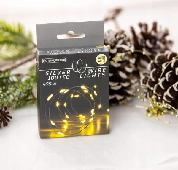 Λαμπάκια χριστουγεννιάτικου δέντρου Christmas decoration ΛΑΜΠΑΚΙΑ DRUCIKI ΜΕ ΜΠΑΤΑΡΙΕΣ ΓΙΡΛΑΝΤΑ 100 LED ΘΕΡΜΟ ΛΕΥΚΟ