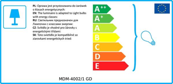 Lampa wiszaca Italux Sandy MDM-4002/1 GD