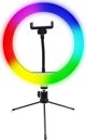 Powerton Ring Light WPRL1RGB 10" RGB LED με Τρίποδο και Βάση Smartphone, Μαύρο