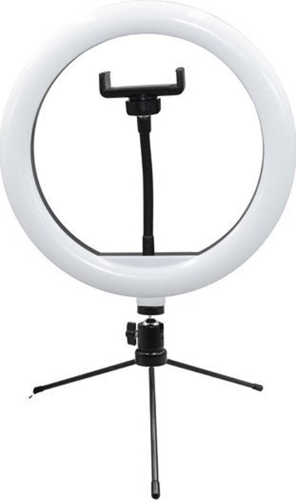 Powerton Ring Light WPRL1RGB 10" RGB LED με Τρίποδο και Βάση Smartphone, Μαύρο