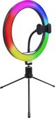 Powerton Ring Light WPRL1RGB 10" RGB LED με Τρίποδο και Βάση Smartphone, Μαύρο