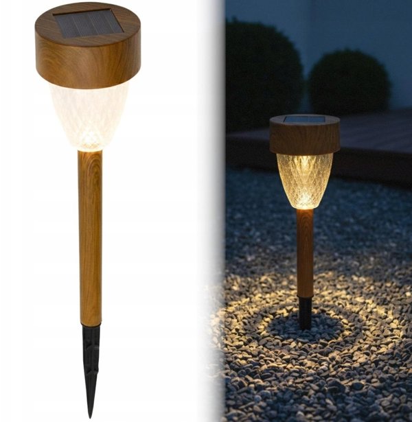LAMPA SOLARNA IMITACJA DREWNA 7x37CM