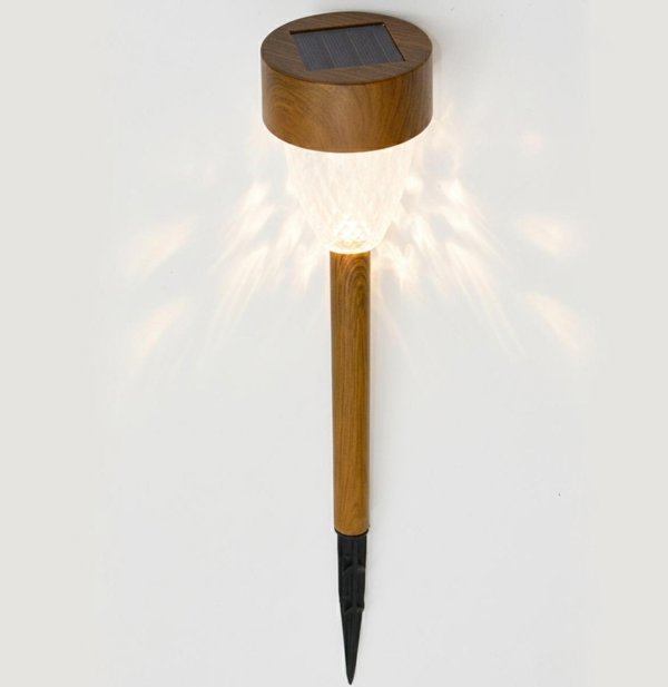LAMPA SOLARNA IMITACJA DREWNA 7x37CM
