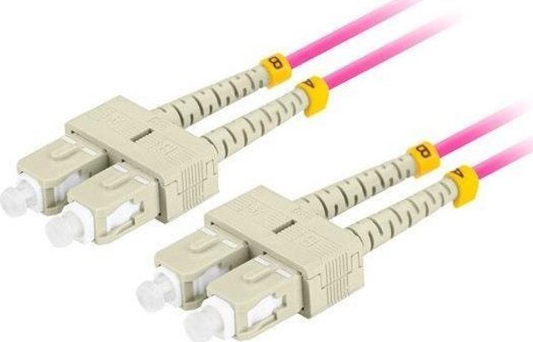 Lanberg PATCHCORD Οπτικό καλώδιο MM SC/UPC-SC/UPC duplex 3.0mm OM4 LSZH 2m μοβ
