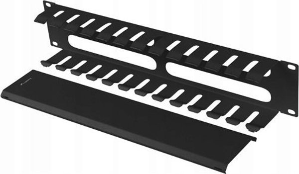 Lanberg Οργανωτής καλωδίων Lanberg AK-1705-B 19" 1U με κάλυμμα τύπου A μαύρο