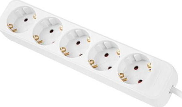 Lanberg Πολύμπριζο 5 Θέσεων Schuko, 1.5m, Λευκό