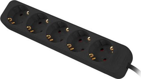 Πολύπριζο Lanberg 5 Θέσεων Schuko 230V, Μήκος Καλωδίου 1.5m, Μαύρο