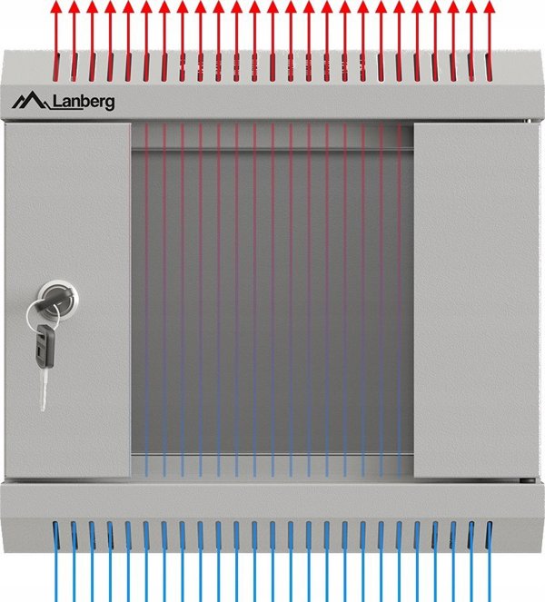 Lanberg Επιτοίχιο Rack 10" 4U 300x300mm με Γυάλινη Πόρτα, Γκρι, Flat Pack