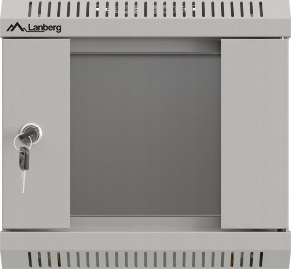 Lanberg Επιτοίχιο Rack 10" 4U 300x300mm με Γυάλινη Πόρτα, Γκρι, Flat Pack