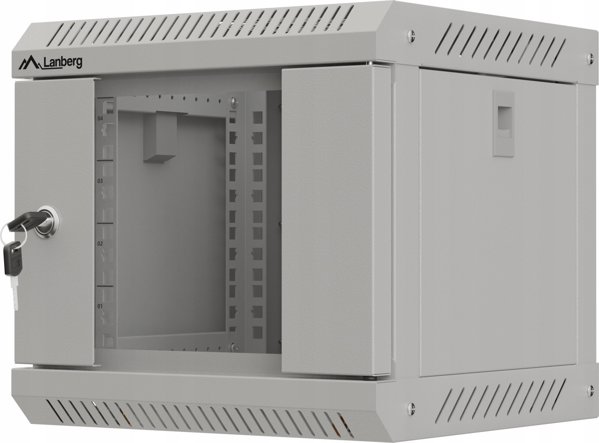 Lanberg Επιτοίχιο Rack 10" 4U 300x300mm με Γυάλινη Πόρτα, Γκρι, Flat Pack