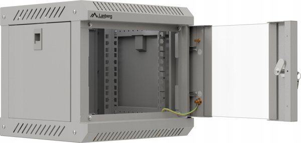 Lanberg Επιτοίχιο Rack 10" 4U 300x300mm με Γυάλινη Πόρτα, Γκρι, Flat Pack