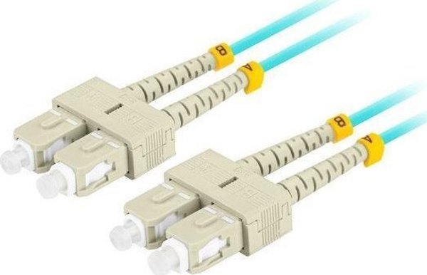 Lanberg PATCHCORD SWIATLOWODOWY MM SC/UPC-SC/UPC DUPLEX 3.0MM OM3 50/125 LSZH 3M AQUA LANBERG