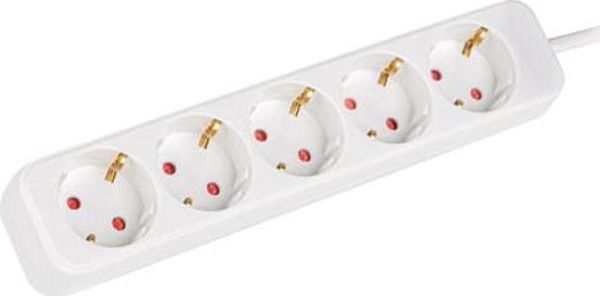 Lanberg Πολύπριζο Επέκτασης 3m, 5 Θέσεων, 230V Schuko, Λευκό