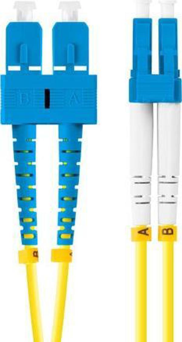 Lanberg Patchcord οπτικών ινών SM SC/UPC-LC/UPC διπλού 3,0mm LSZH G657A1 5m κίτρινο