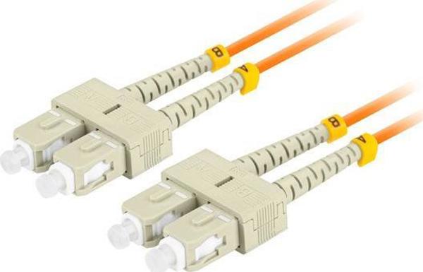 Lanberg PATCHCORD SWIATLOWODOWY MM SC/UPC-SC/UPC DUPLEX 3.0MM OM2 50/125 LSZH 5M POMARANCZOWY LANBERG