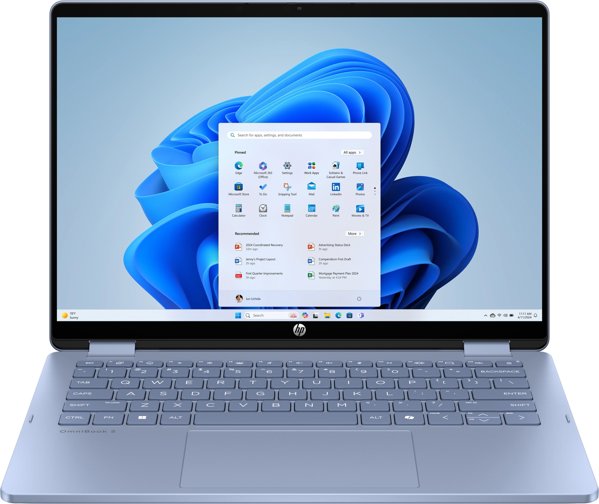 Laptop HP HP OmniBook 5 Flip 14-fp0005nw Intel Core 7 150U Hybryda (2w1) 35,6 cm (14") Ekran dotykowy 2K 16 GB LPDDR5-SDRAM 512 GB SSD Wi-Fi 6 (802.11ax) Windows 11 Home Niebieski