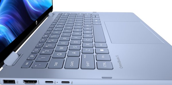 Laptop HP HP OmniBook 5 Flip 14-fp0005nw Intel Core 7 150U Hybryda (2w1) 35,6 cm (14") Ekran dotykowy 2K 16 GB LPDDR5-SDRAM 512 GB SSD Wi-Fi 6 (802.11ax) Windows 11 Home Niebieski