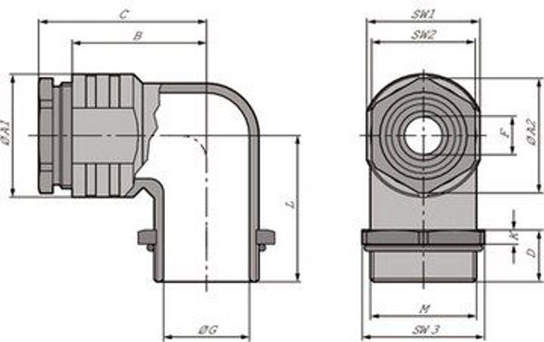 LAPP Dlawica kablowa katowa M20 IP55 Skindicht RWV-M 20x1,5
